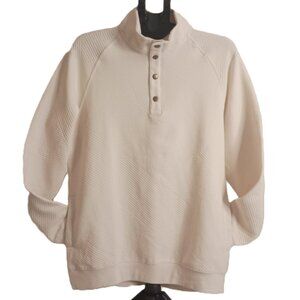 Goodfellow Ivory Textured Snap Sweatshirt with 2 front pockets Men’s M NWT